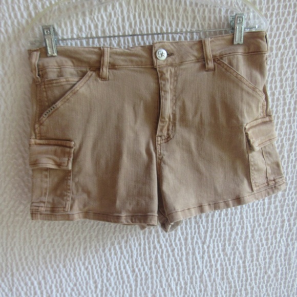 Brown Flex Cargo Denim Shorts M Five Star General Junior Womens 11 30 MidRise 2 - Picture 4 of 8